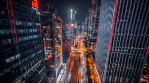 City at night for digital outreach